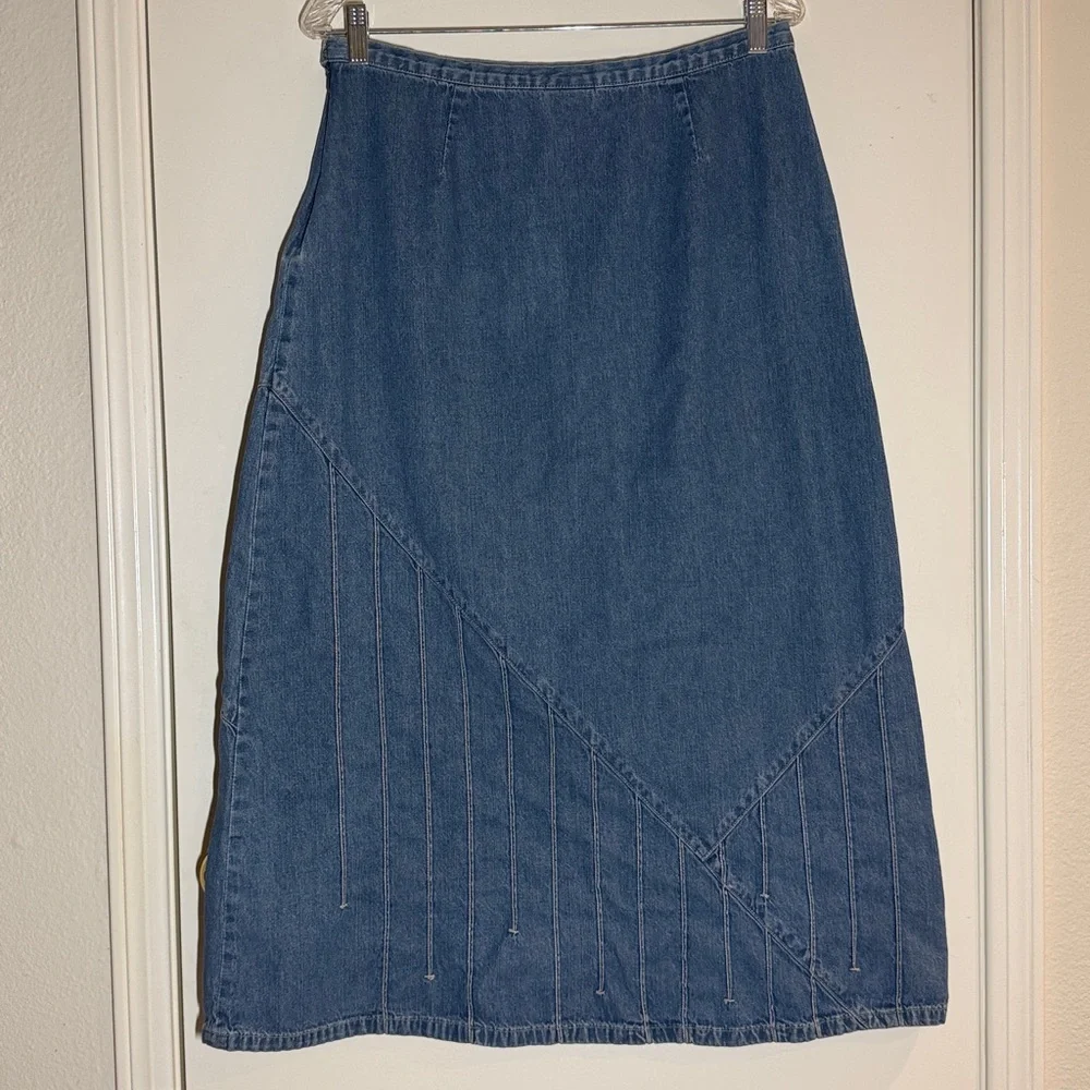 J. Jill Women’s Denim Skirt A-Line 100% Cotton